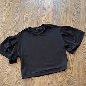 1. State Black Puff-Sleeve Crop Top